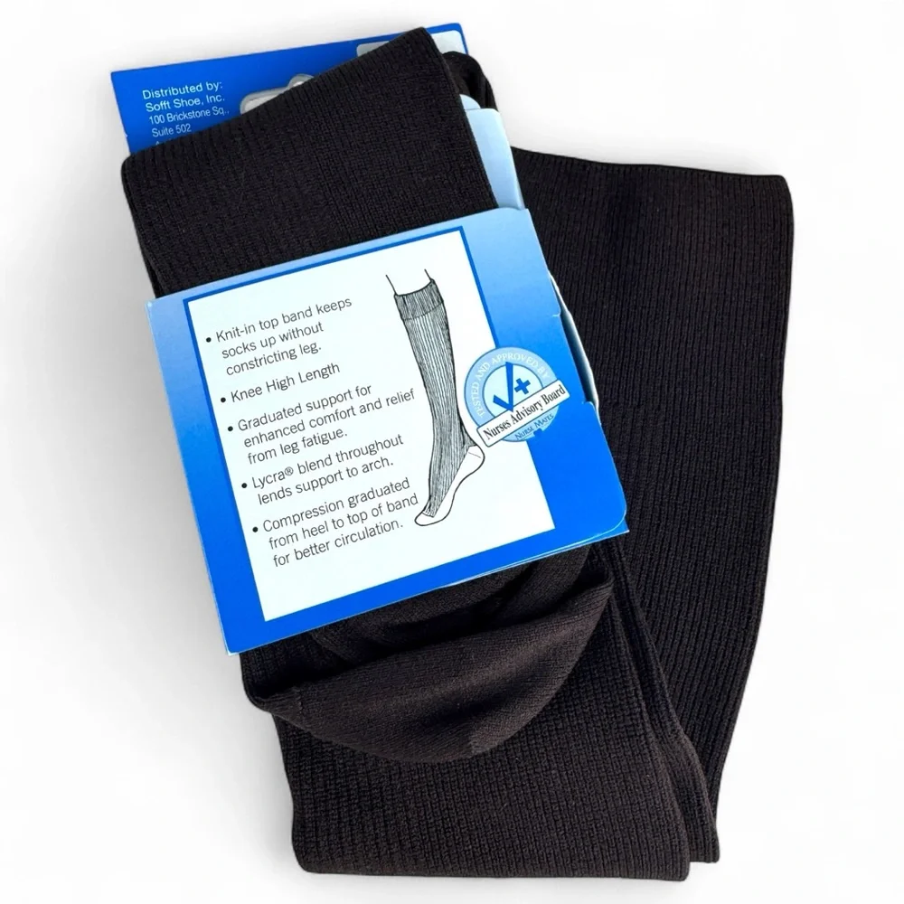 Nurse‎ Mates Full Support Socks Brown Womens Size XL (10-13) 1 Pair